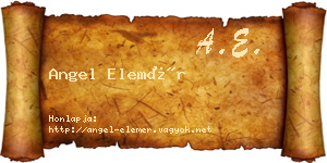 Angel Elemér névjegykártya